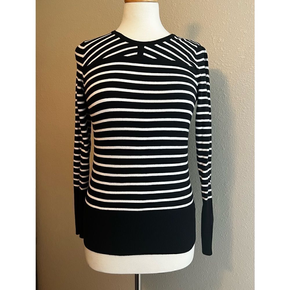 The Limited XS striped Black & White long sleeve sweater